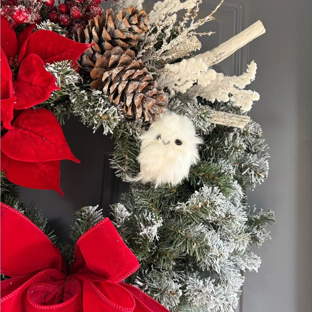 Festive Red and Green Holiday Wreath